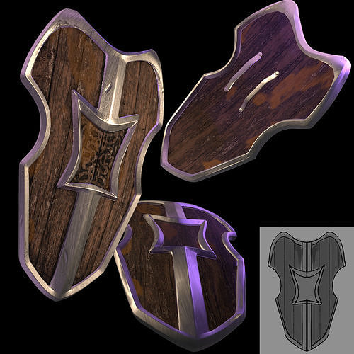 Shields pack Low-poly 3D model