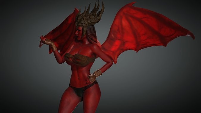 Demon Woman  Low-poly 3D model