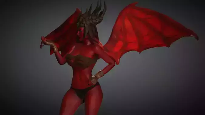 Demon Woman  Low-poly 3D model