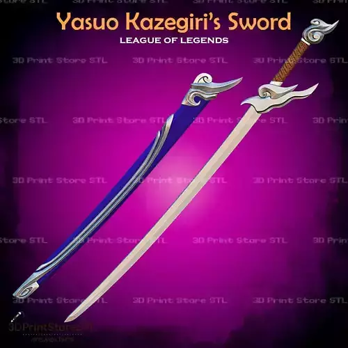 Yasuo Kazegiri Sword Cosplay League Of Legends - STL File 3D print model