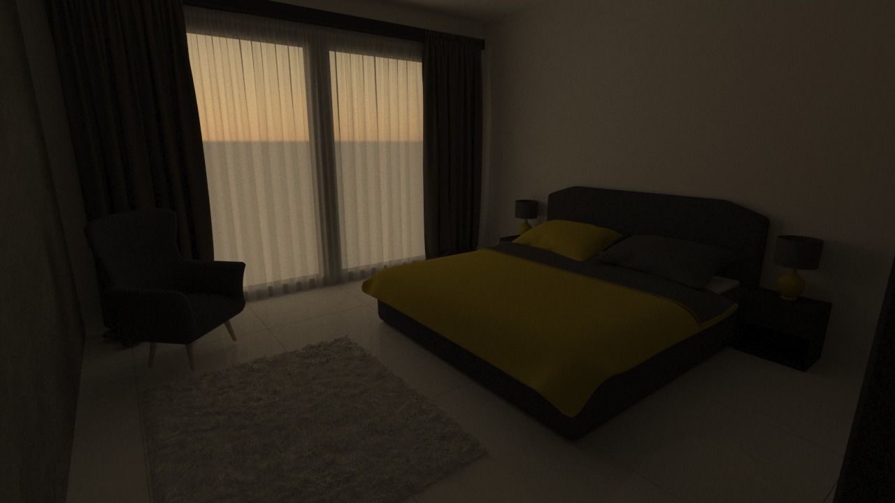 Modern bedroom 3D model_1