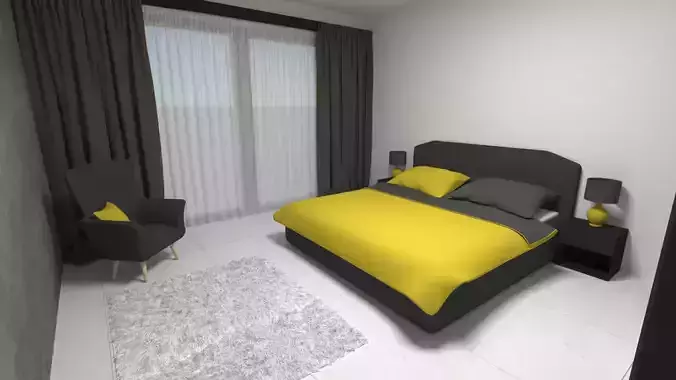 Modern bedroom 3D model
