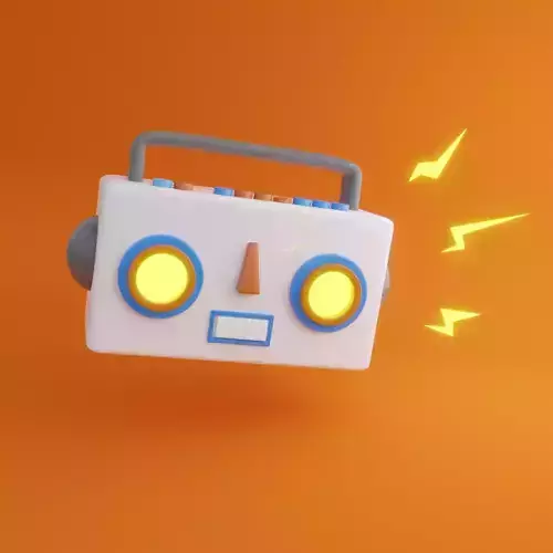 Robot toy radio Low-poly 3D model