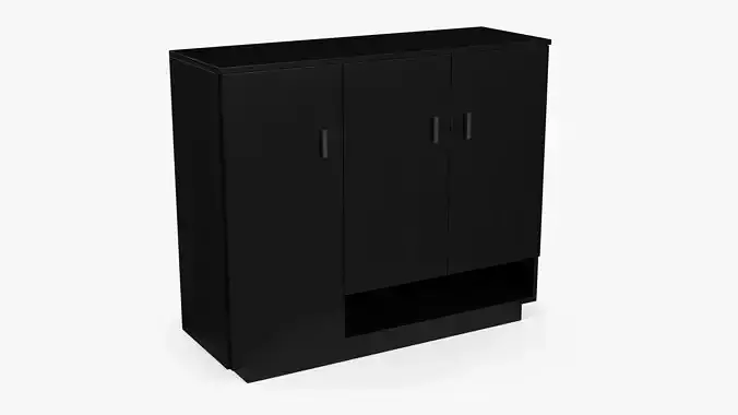 Black Wooden Cabinet Low-poly 3D model