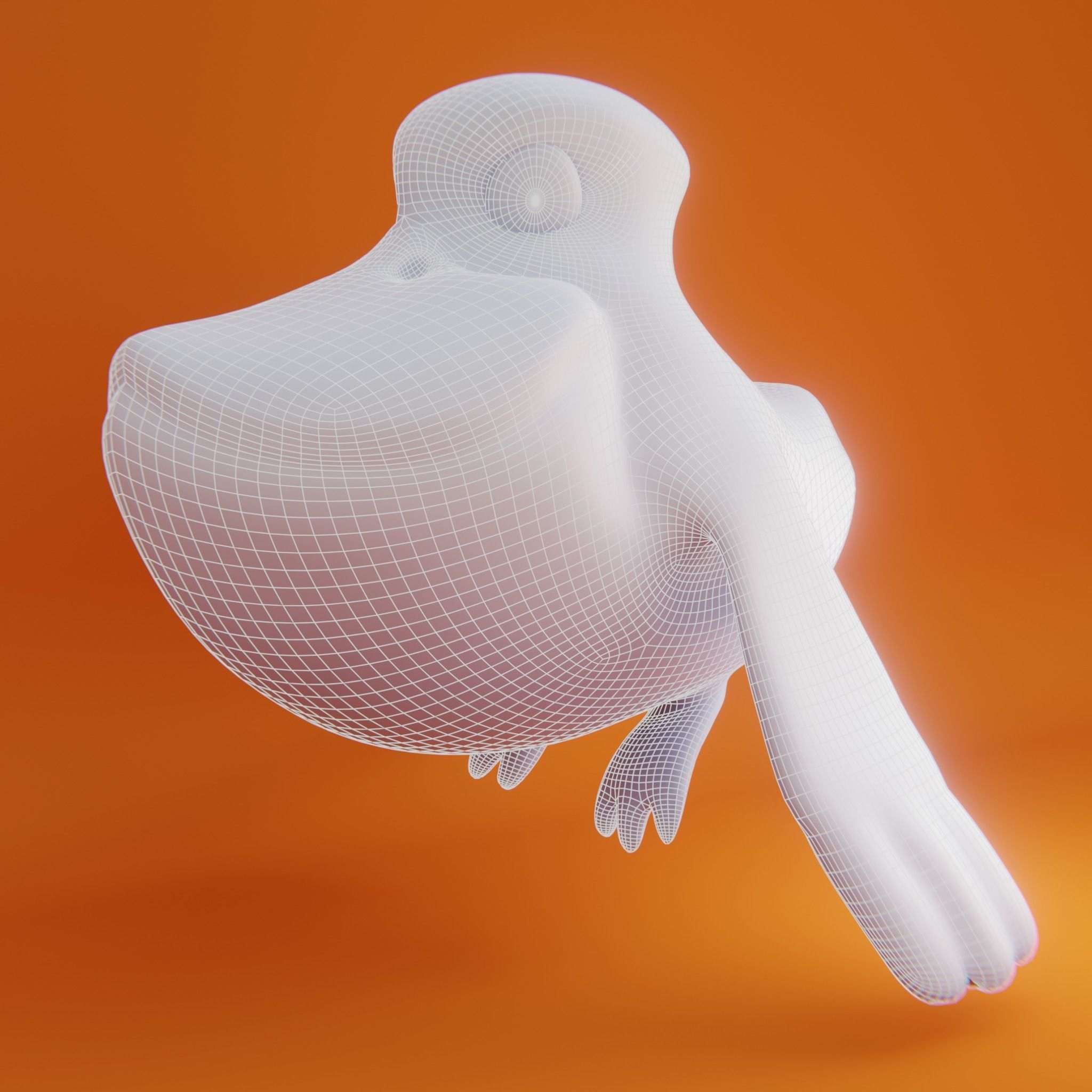 Bepikan cartoon duck flying in air 3D model_1