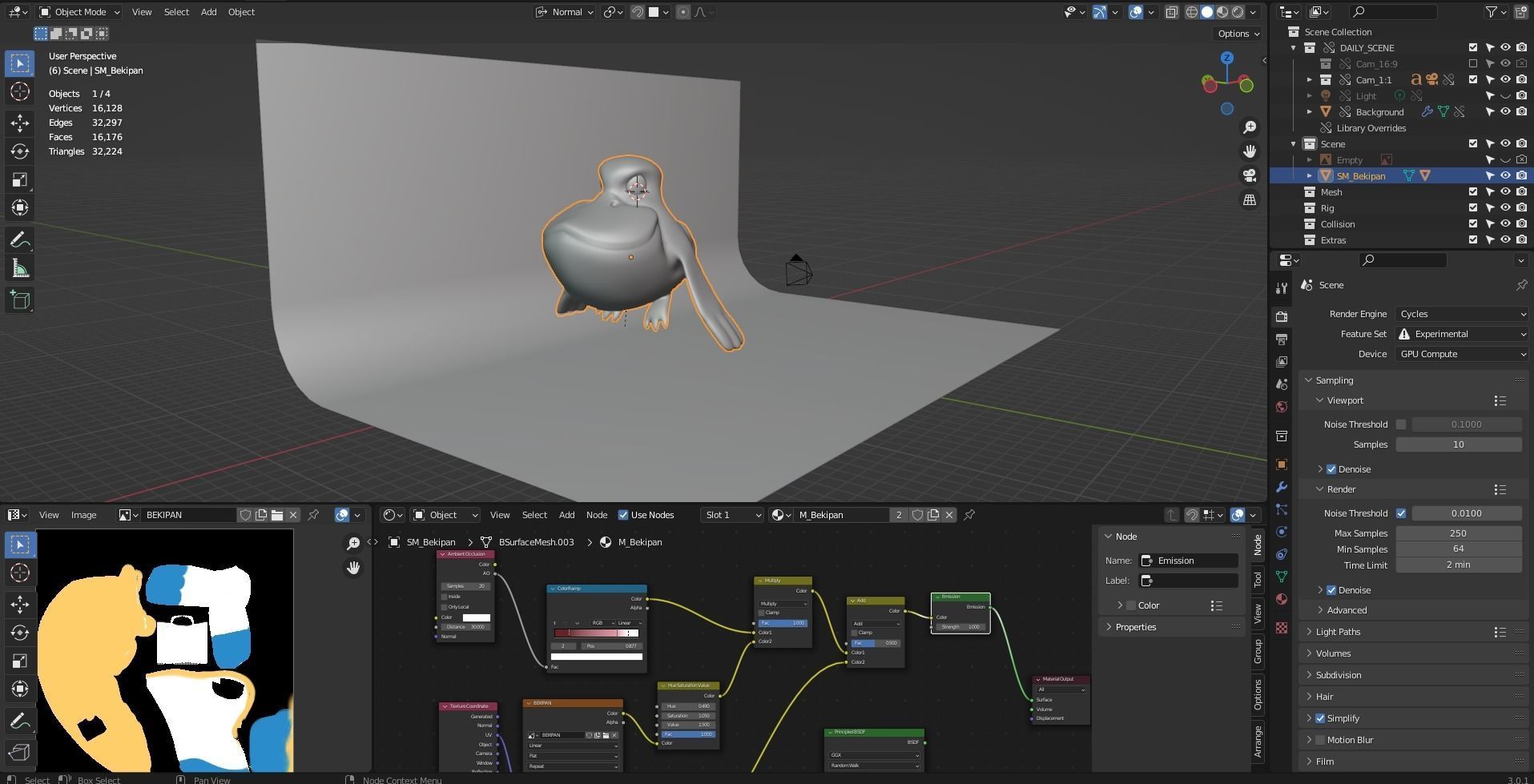 Bepikan cartoon duck flying in air 3D model_2