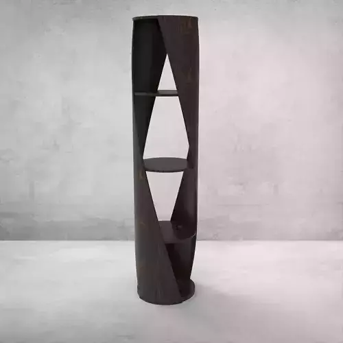 Shelf wooden bookcase with spiral design