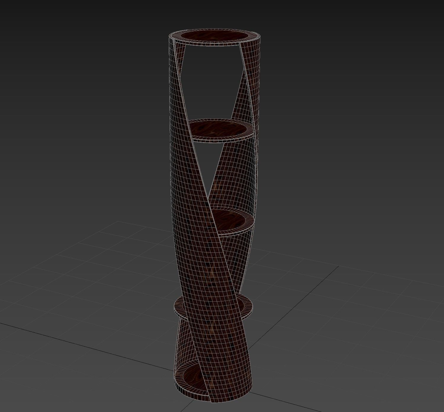 Shelf wooden bookcase with spiral design 3D model_5