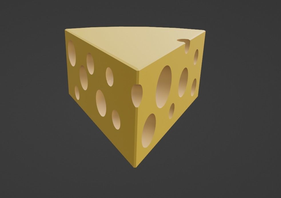 Cheese Low Poly 3D piece of 3D model_5