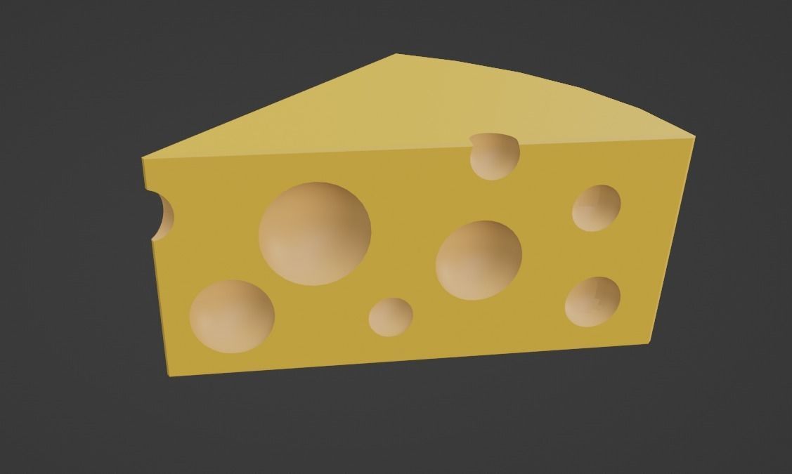 Cheese Low Poly 3D piece of 3D model_7