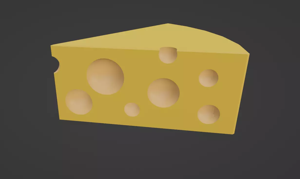 Cheese Low Poly 3D piece of 3D model_0