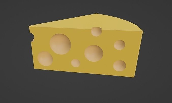 Cheese Low Poly 3D piece of 3D model