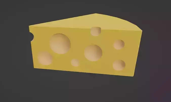 Cheese Low Poly 3D piece of 3D model
