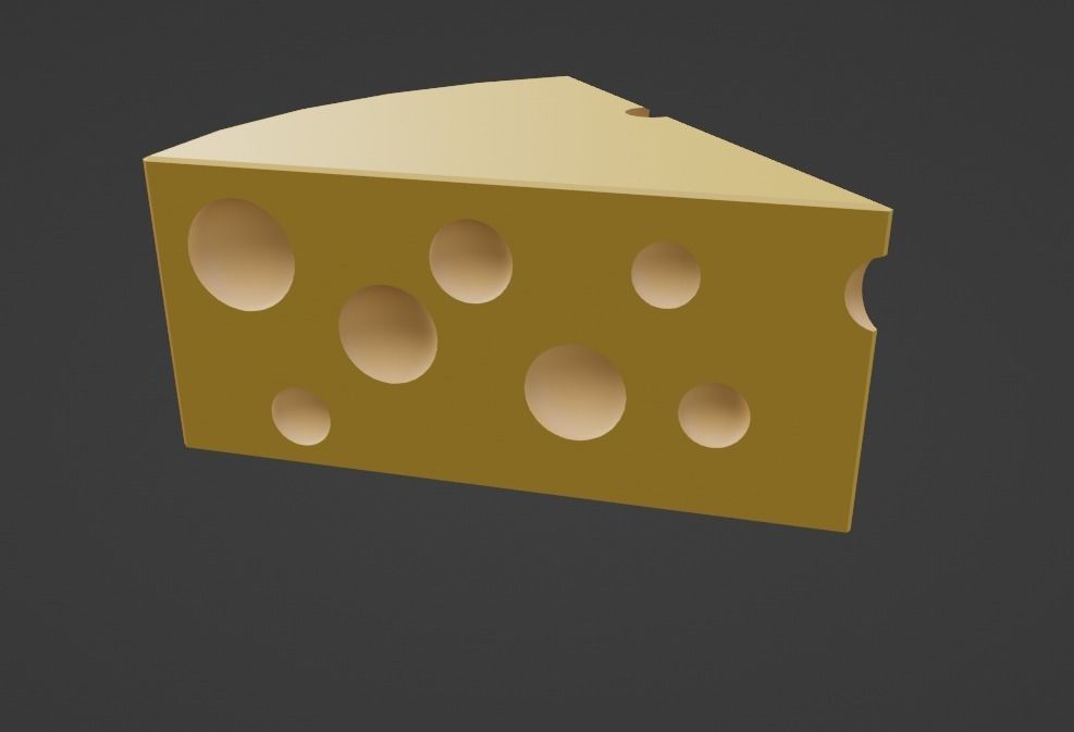 Cheese Low Poly 3D piece of 3D model_4