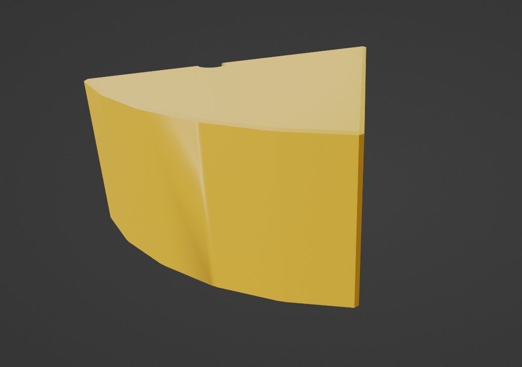 Cheese Low Poly 3D piece of 3D model_3