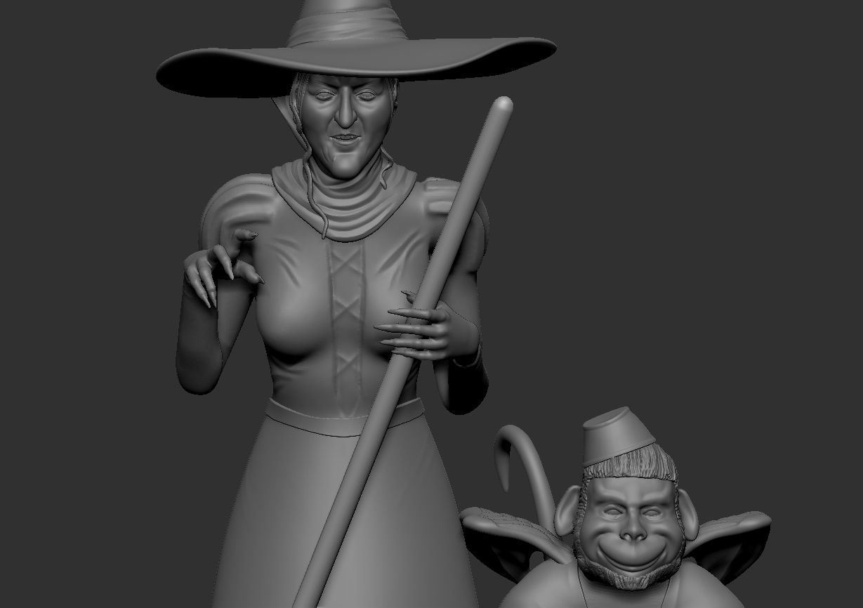 Wicked Witch and Winged Monkey Set 3D print model_12