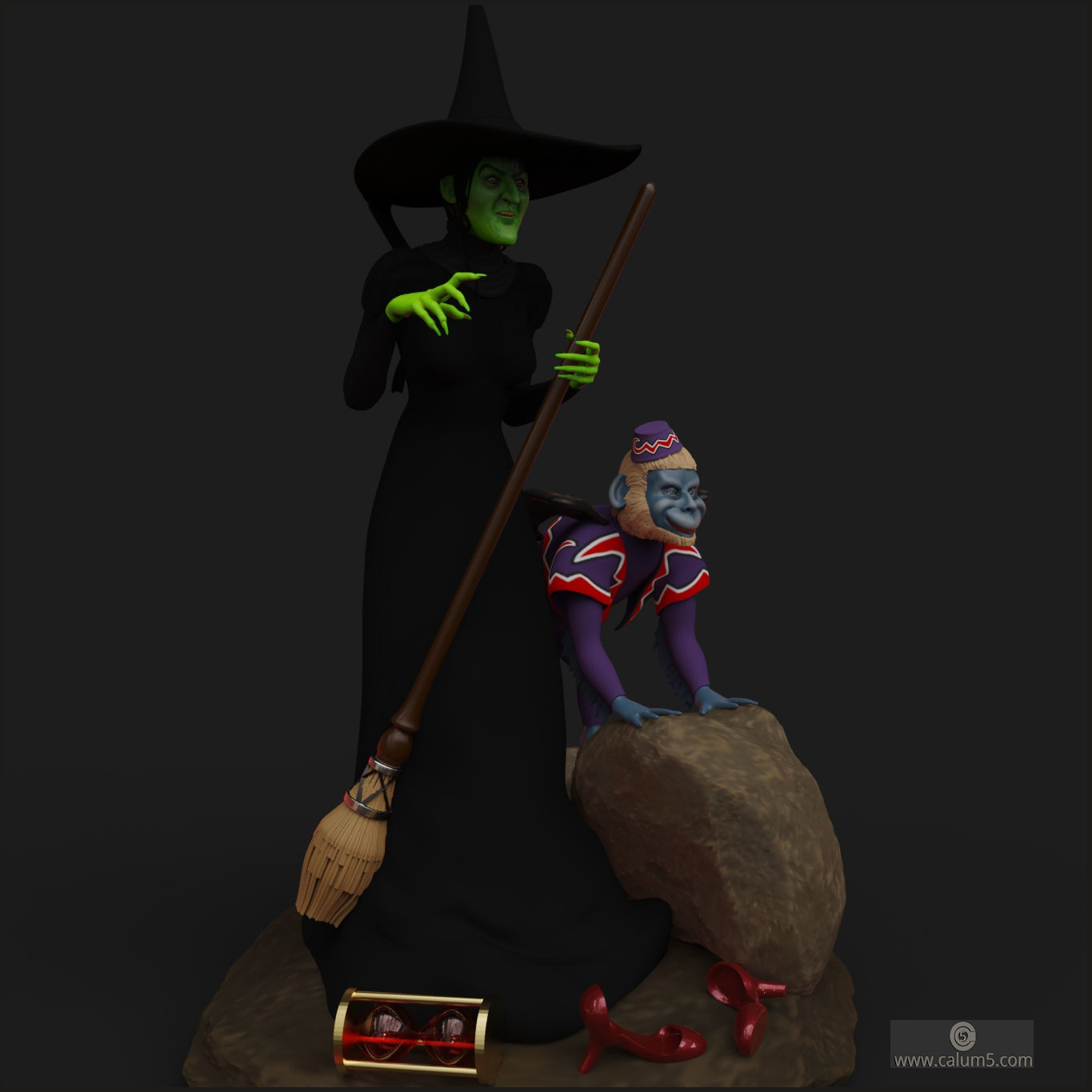 Wicked Witch and Winged Monkey Set 3D print model_5