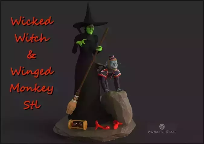 Wicked Witch and Winged Monkey Set 3D print model