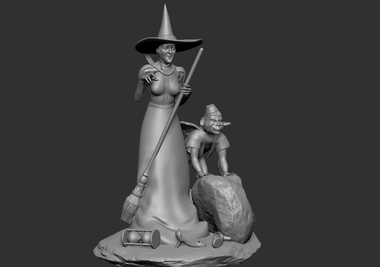 Wicked Witch and Winged Monkey Set 3D print model_8