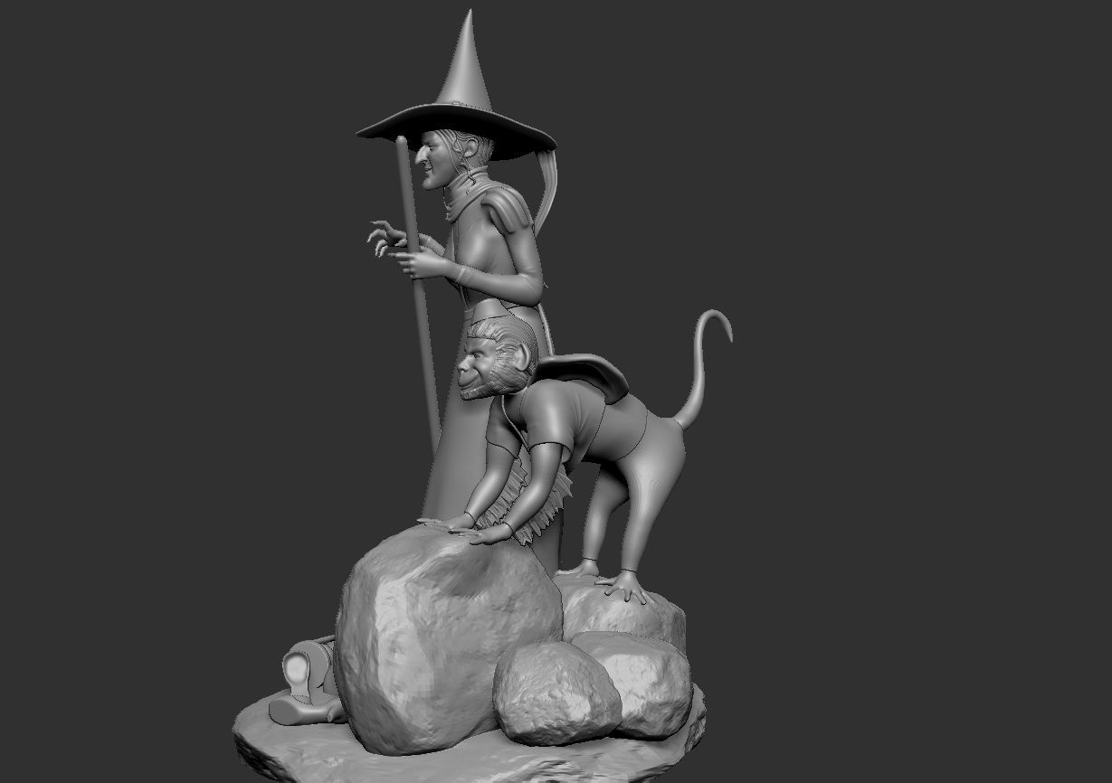Wicked Witch and Winged Monkey Set 3D print model_9
