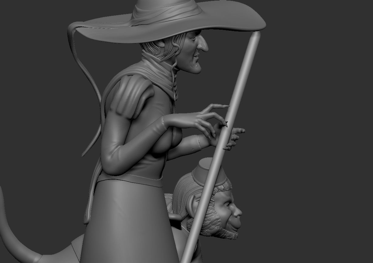 Wicked Witch and Winged Monkey Set 3D print model_13
