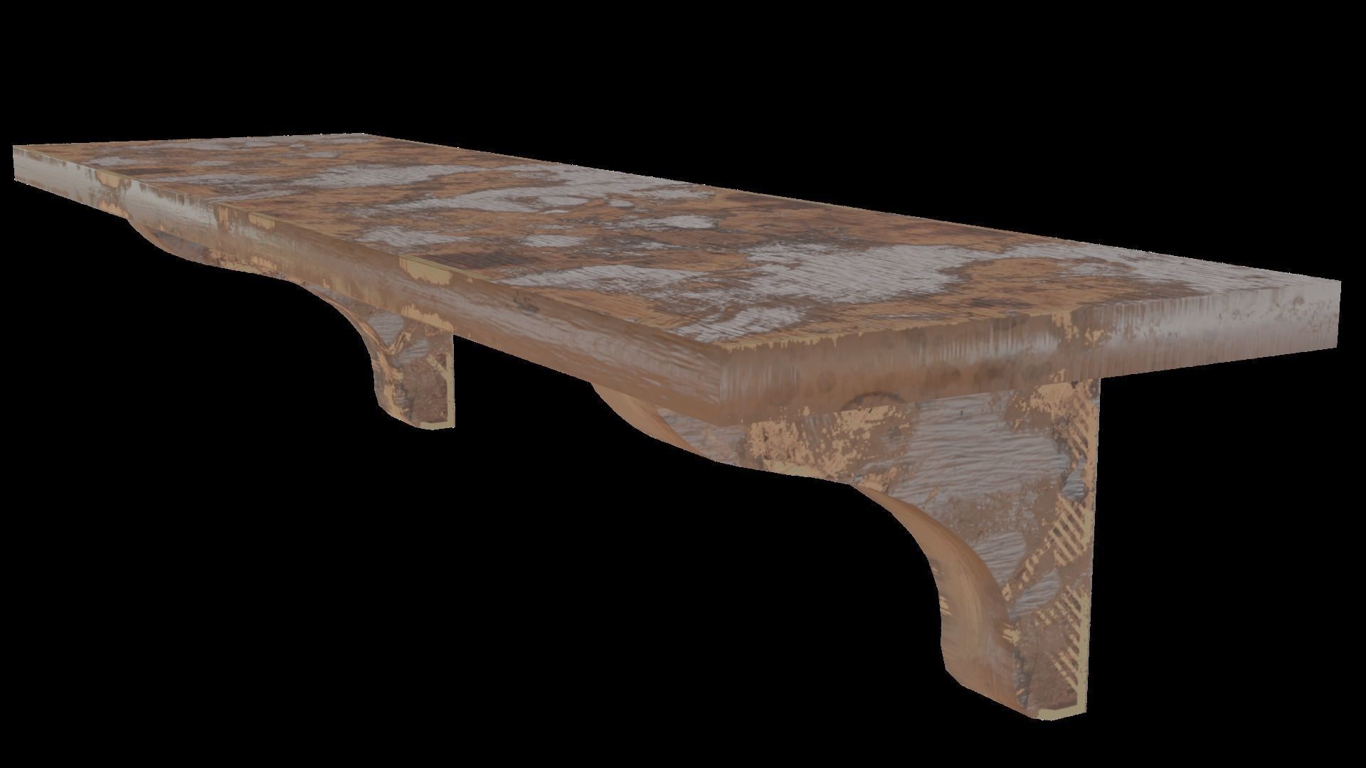 Old Shelf  - game ready Low-poly 3D model_1