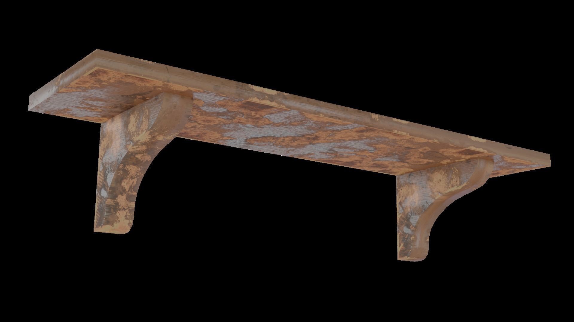 Old Shelf  - game ready Low-poly 3D model_9