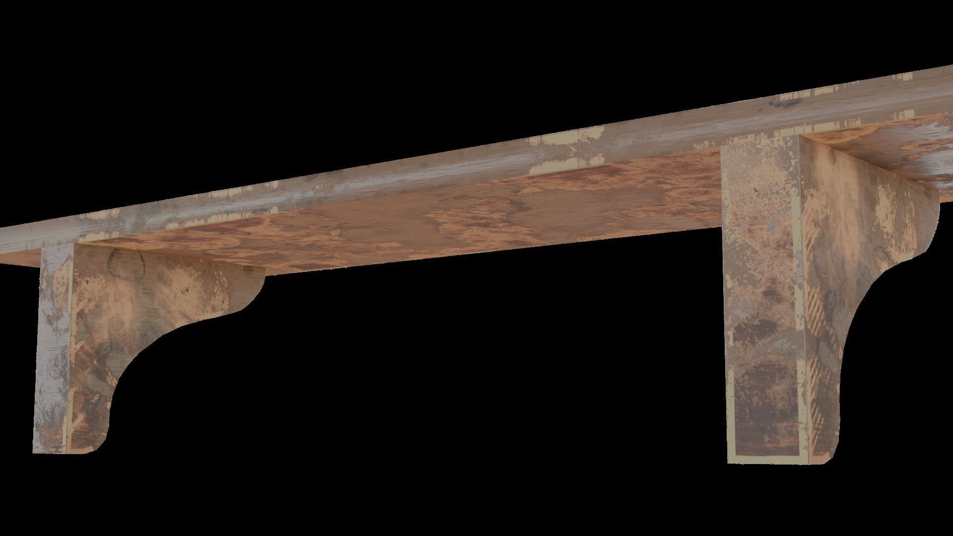 Old Shelf  - game ready Low-poly 3D model_7