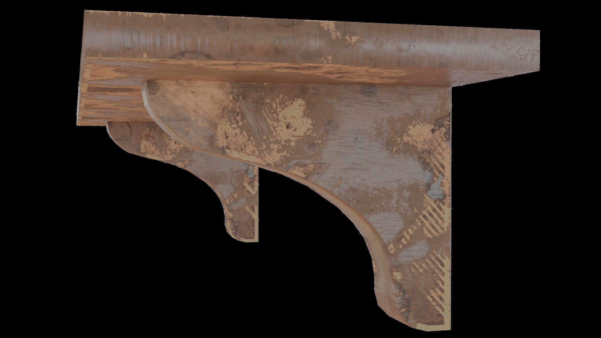 Old Shelf  - game ready Low-poly 3D model_12