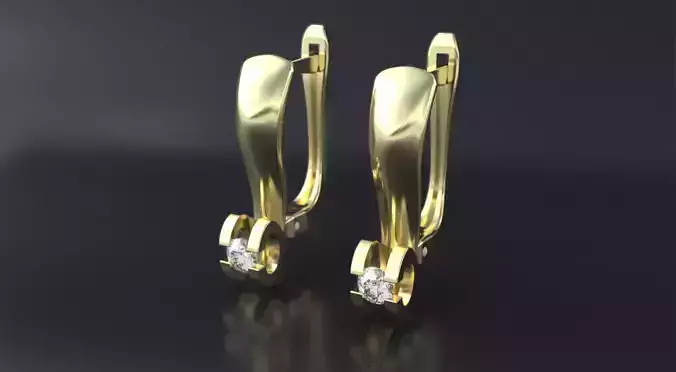 Earring  with gems  3D print model