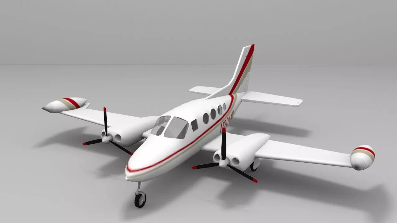 Cessna 401 Low-poly 3D model_0