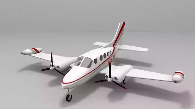 Cessna 401 Low-poly 3D model