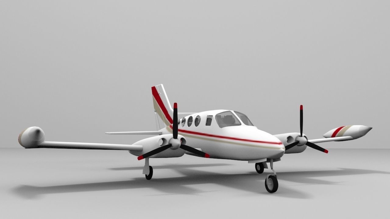 Cessna 401 Low-poly 3D model_10