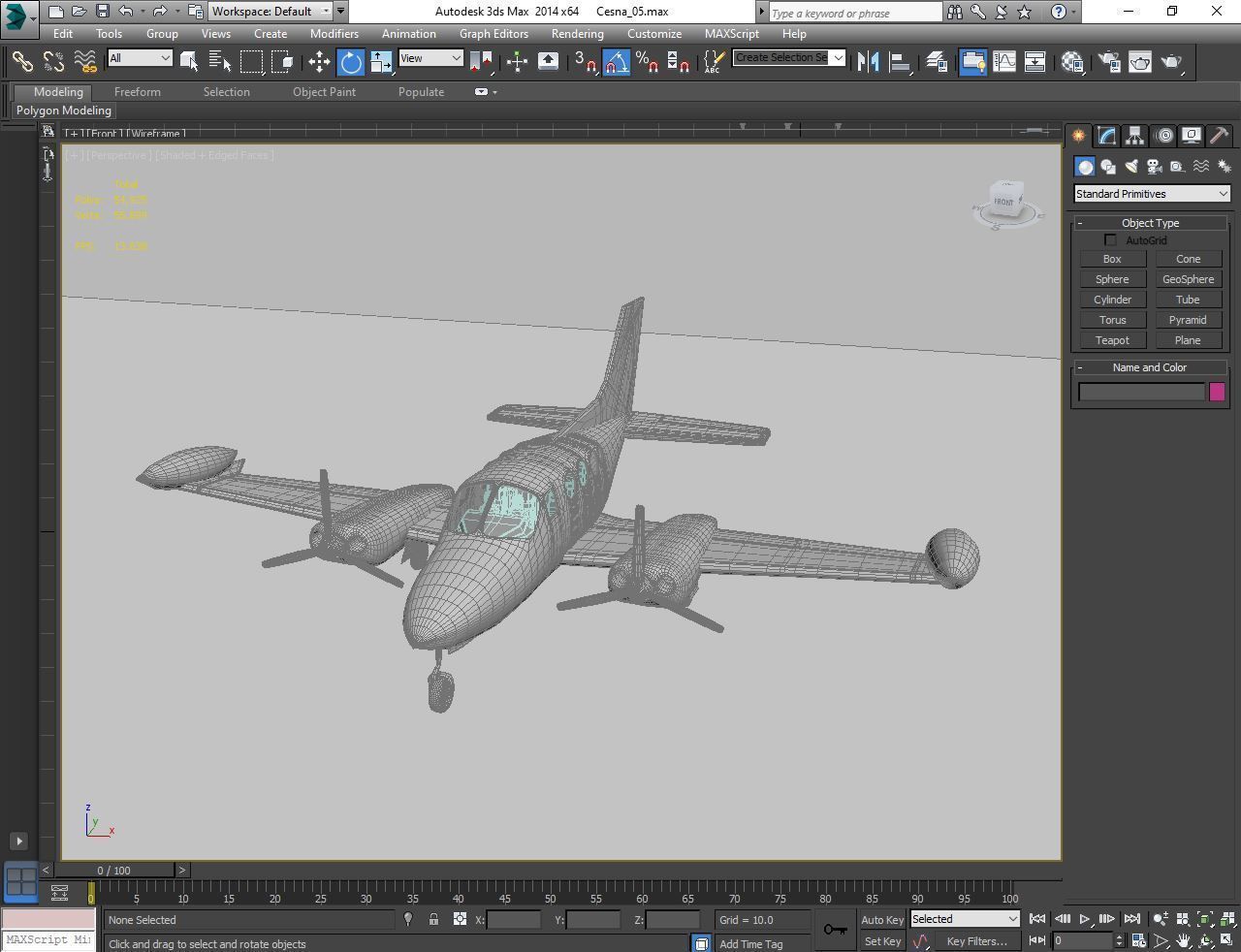 Cessna 401 Low-poly 3D model_15