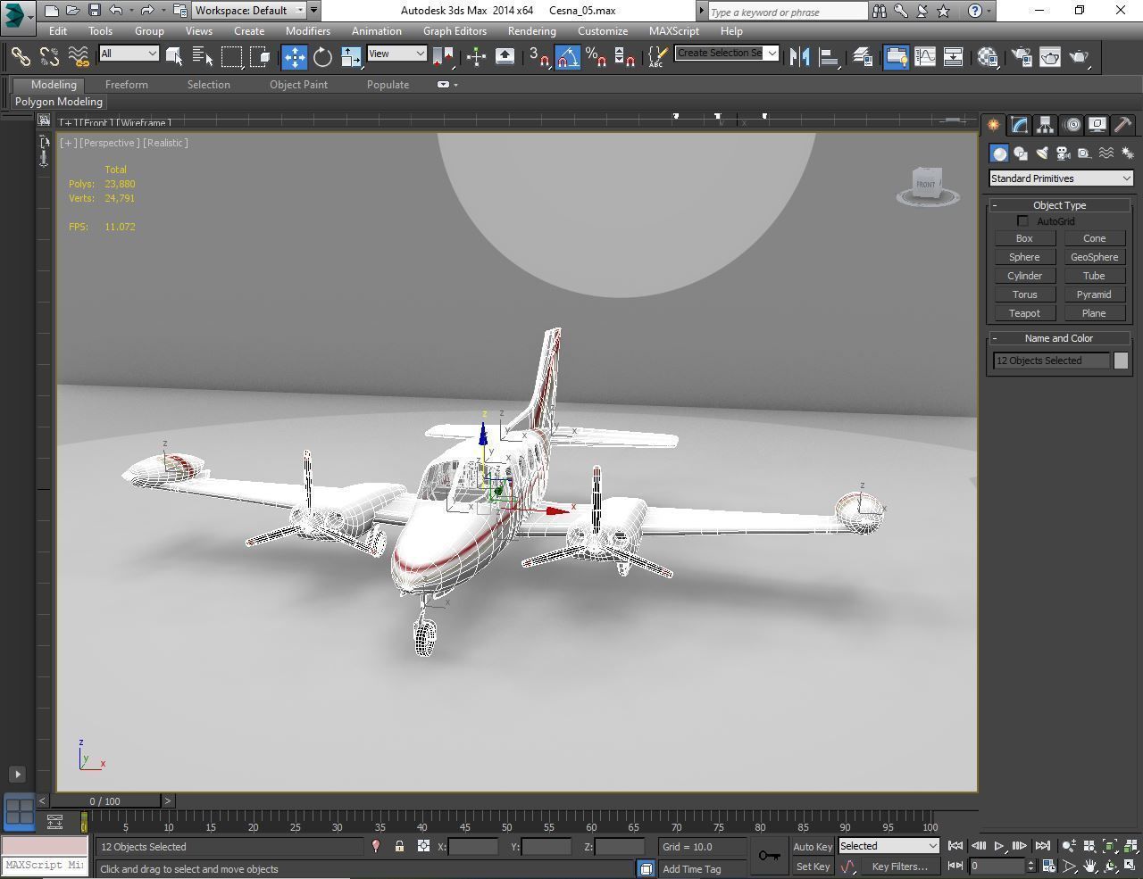 Cessna 401 Low-poly 3D model_16