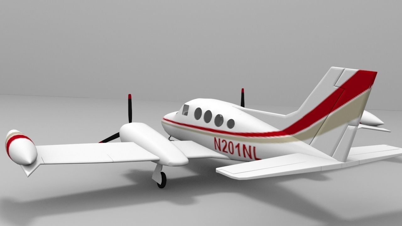 Cessna 401 Low-poly 3D model_5