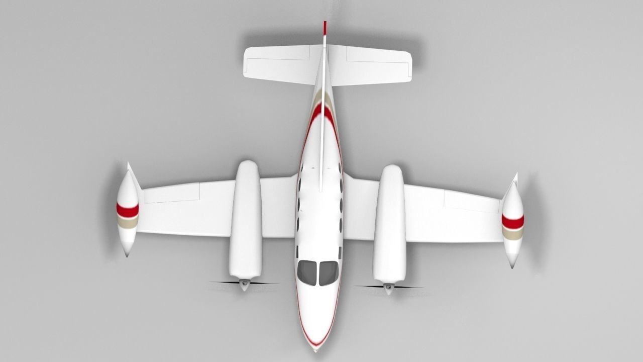 Cessna 401 Low-poly 3D model_11