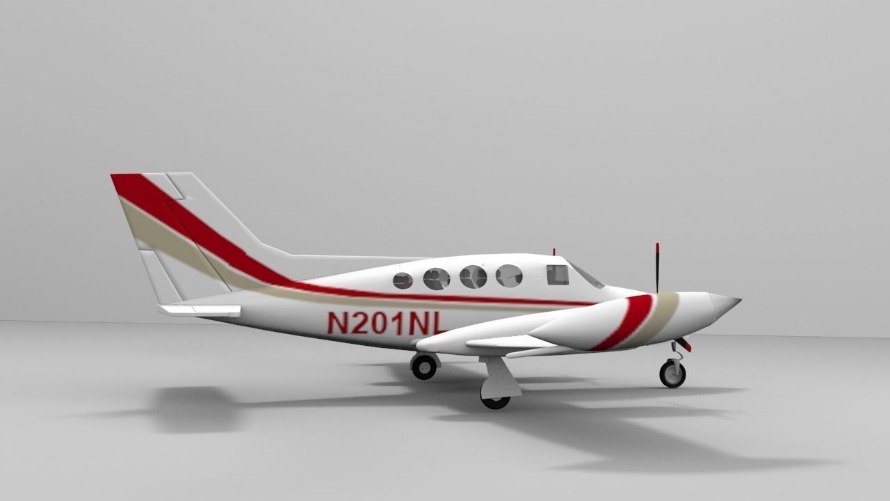 Cessna 401 Low-poly 3D model_8