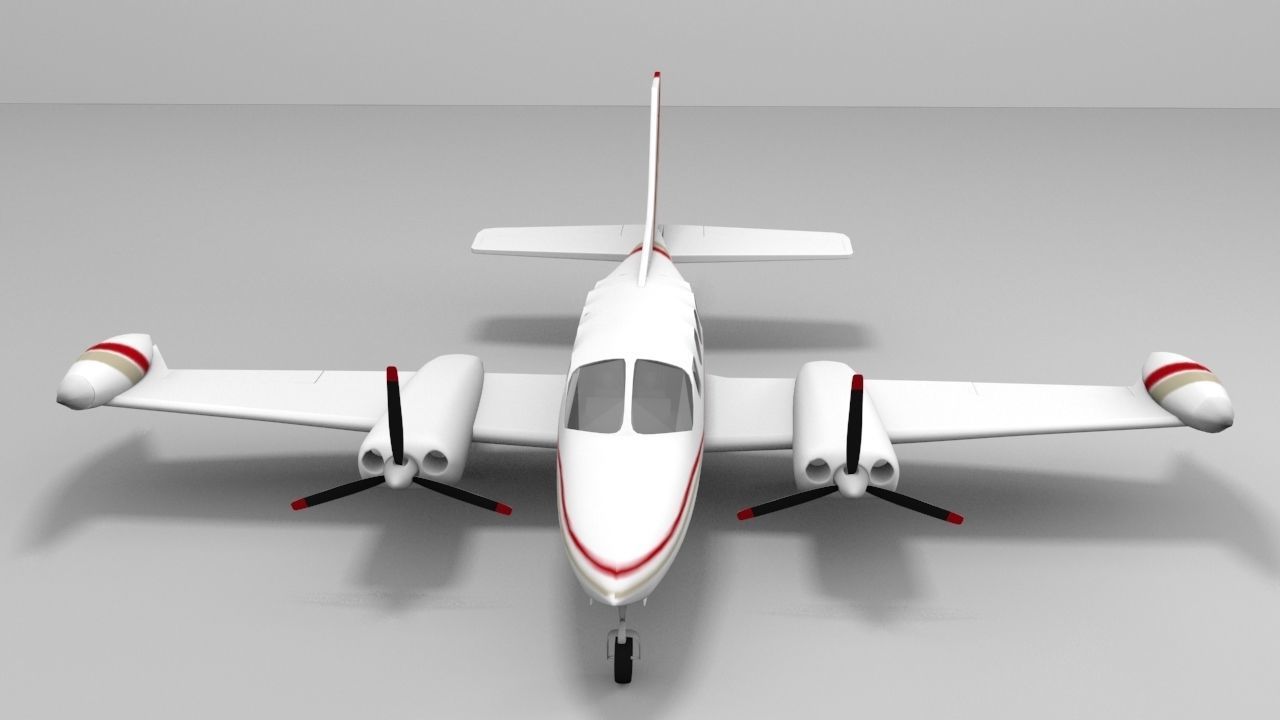 Cessna 401 Low-poly 3D model_12