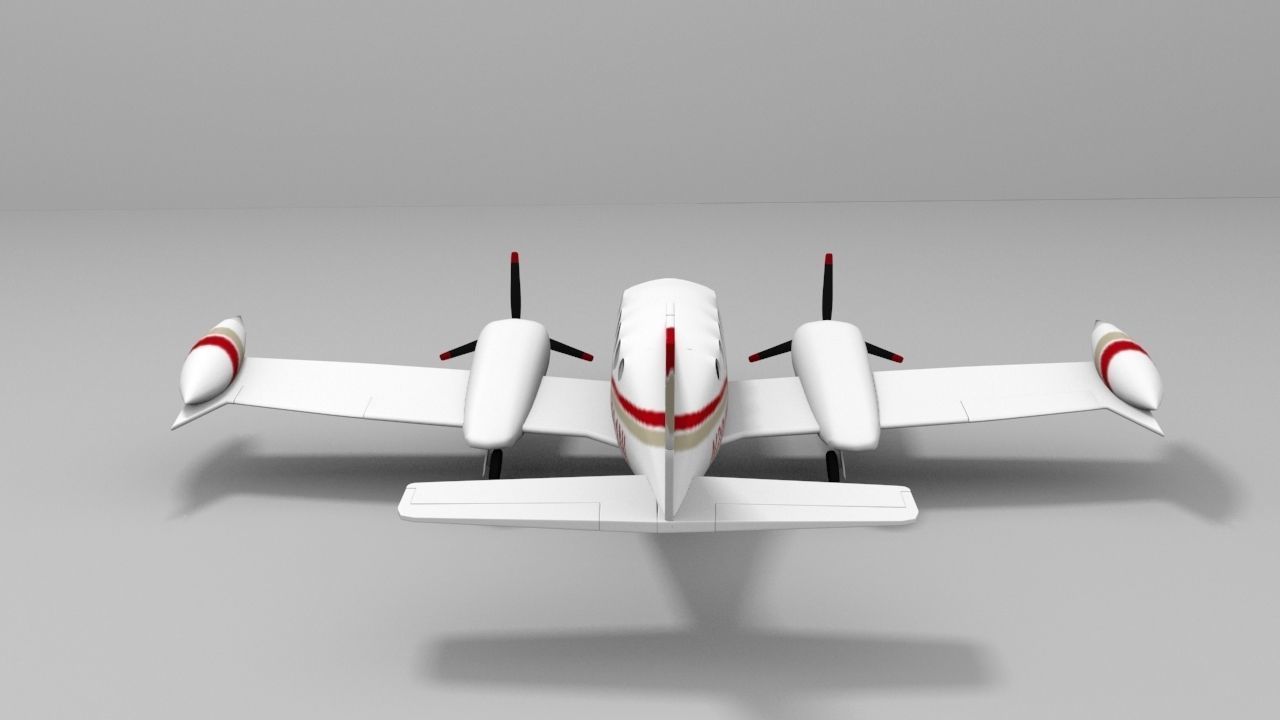Cessna 401 Low-poly 3D model_6