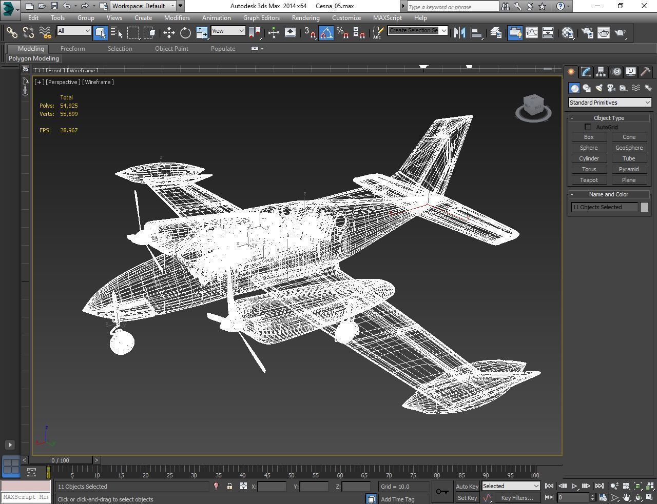 Cessna 401 Low-poly 3D model_14
