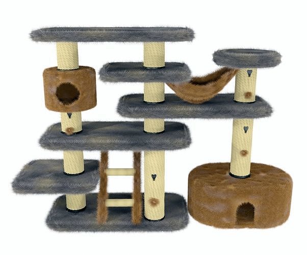 Realistic detailed cat tree 3D model