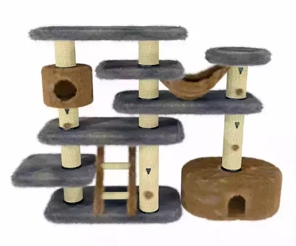 Realistic detailed cat tree 3D model