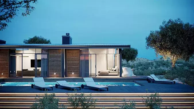 Corona - C4D Scene files - House Karoo Exterior 3D model 3