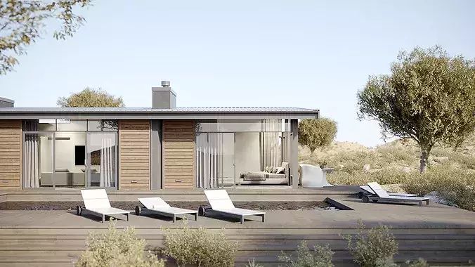 Corona - C4D Scene files - House Karoo Exterior 3D model 2