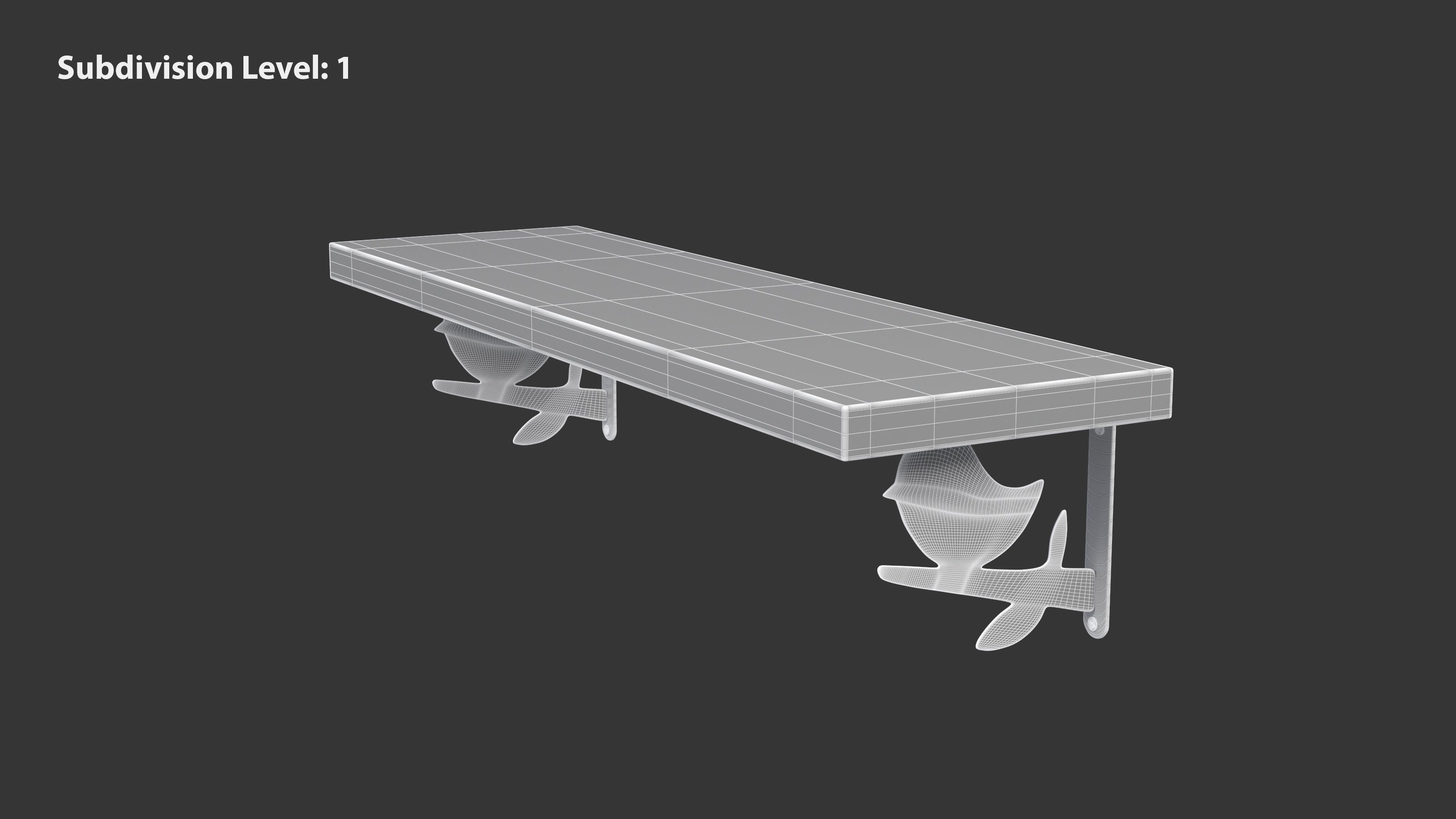 Wooden Wall Shelf with Bird Decoration 3D model_12