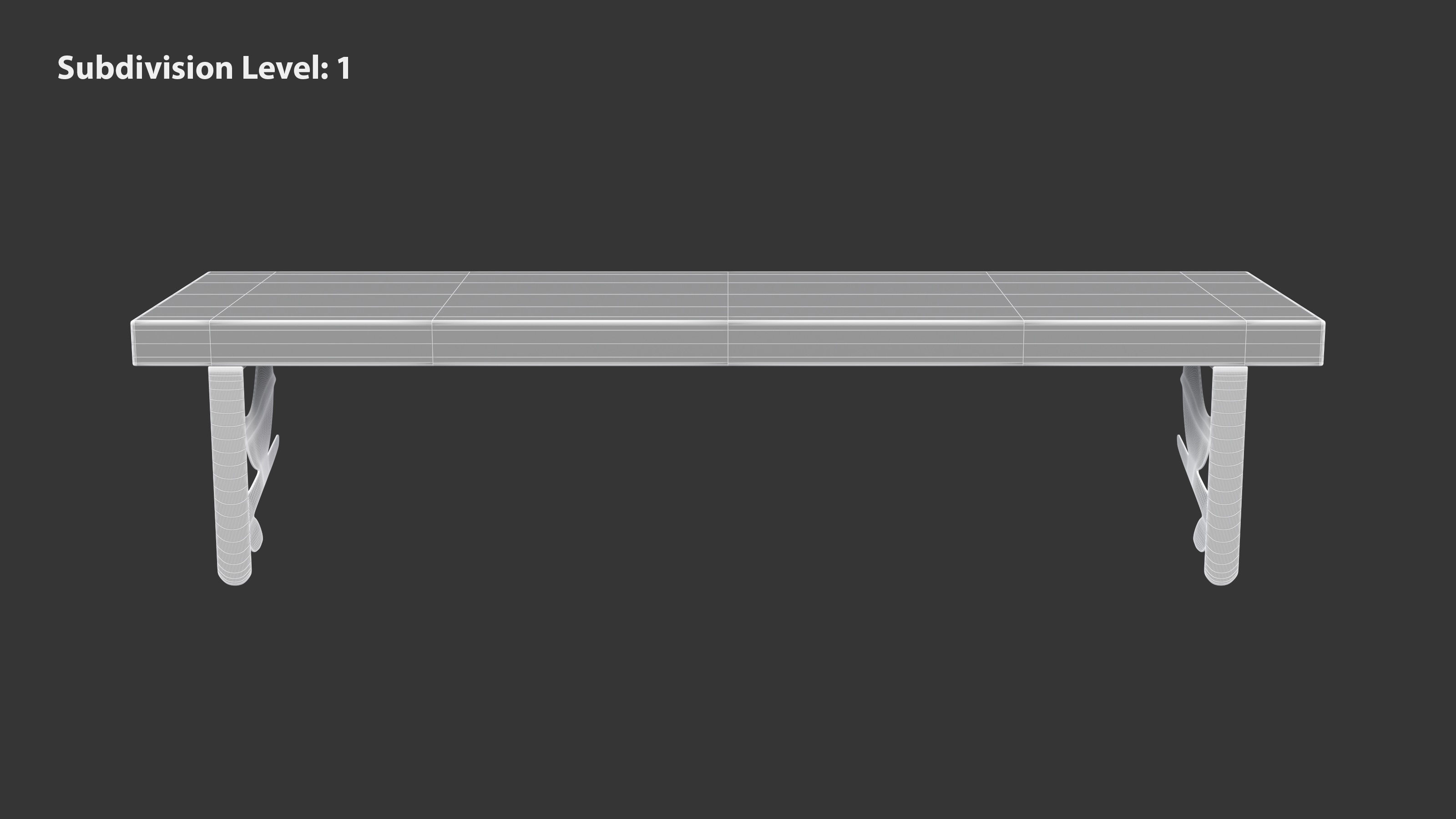 Wooden Wall Shelf with Bird Decoration 3D model_13