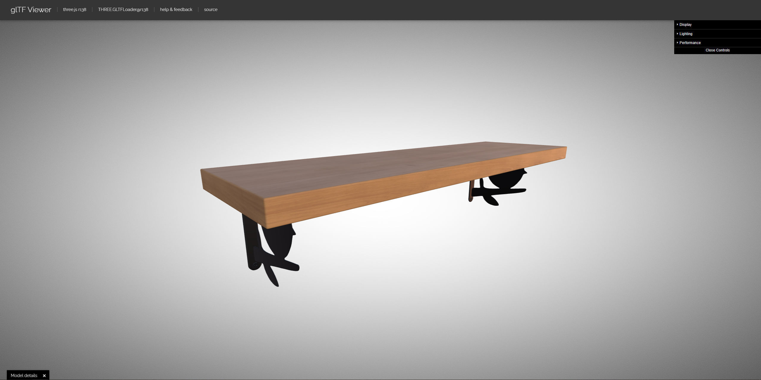 Wooden Wall Shelf with Bird Decoration 3D model_22