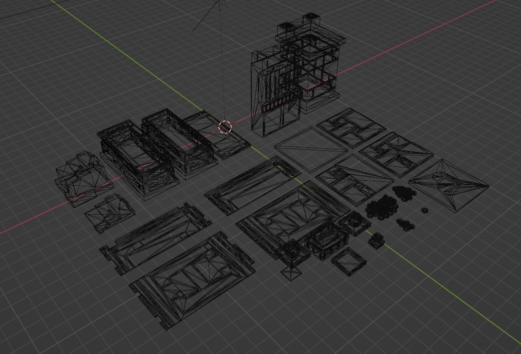 Modular egyptian stage voxel art 3D model_5