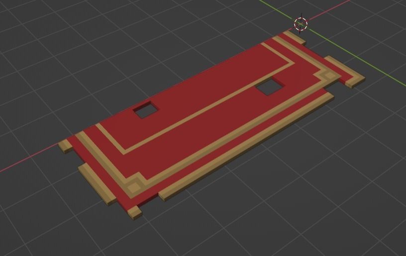 Modular egyptian stage voxel art 3D model_26